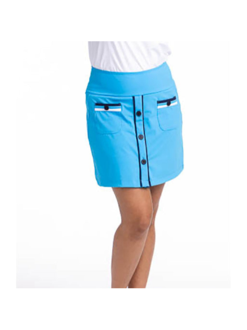 Kinona Long Strides 17.5in Womens button front Golf Skort Blue size medium